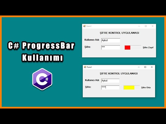 C# ProgressBar Kullanımı ve Özellikleri - Şifre Kontrol Uygulaması | C# Form Dersleri #5