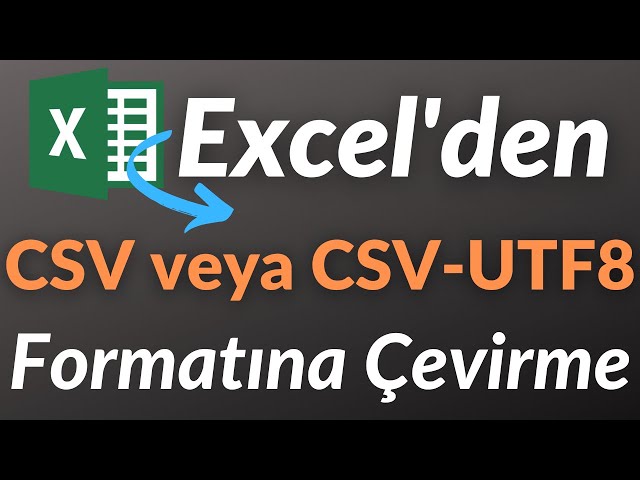 Excel'den CSV veya CSV-UTF8 Formatına